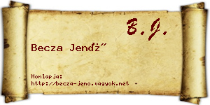 Becza Jenő névjegykártya