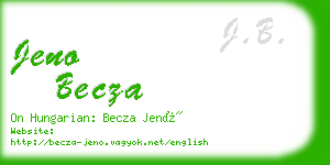 jeno becza business card